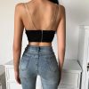 Rhinestone Chain Backless Sexy Crop Top - Modakawa modakawa