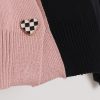 Chic Colorblock Love Heart Knit V-neck Cardigan Sweater - Modakawa modakawa