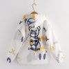 Cartoon Print Zipper Hooded Coat - Modakawa Modakawa