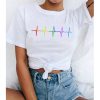Rainbow Letter Print Casual T-Shirt - Modakawa modakawa